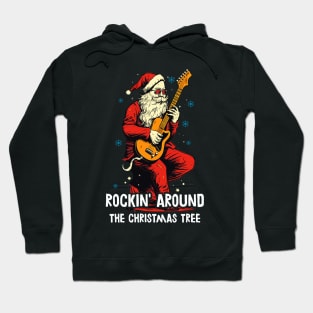 Christmas Guitar Gift Santa Claus Guitarist Funny Guitar Hoodie